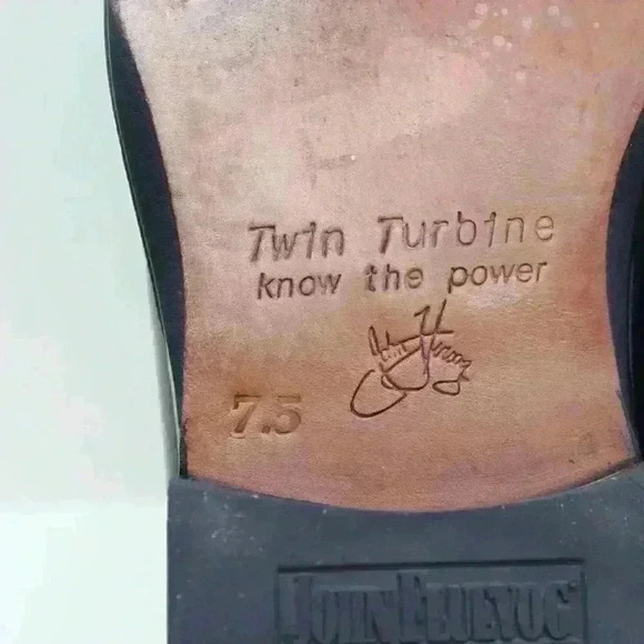 John Fluevog Twin Turbines 104 Prince St Men's Black Leather Oxford Shoe Sz M7.5 - Picture 12 of 12